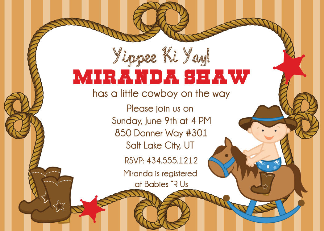 Cowboy Baby Shower Invitations on Luulla