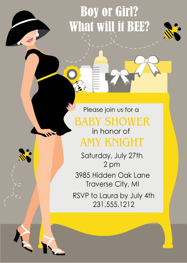 Bumble Bee Baby Shower Invitations - Gender Neutral Shower Digital ...